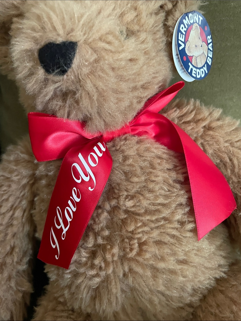 Vermont Teddy Bear with Red 'I Love You' Ribbon - Picture 5 of 7